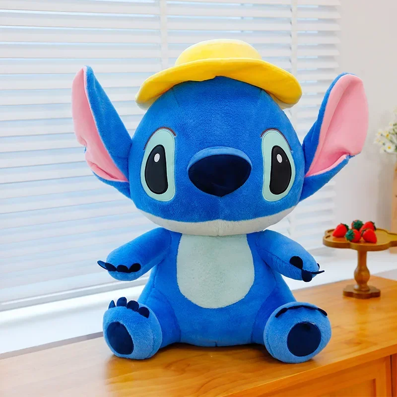 40/70cm Disney Lilo and Stitch peluche Anime Hat Sitting Plushie Stich Dolls Kawaii Cartoon farcito regalo per bambini natale