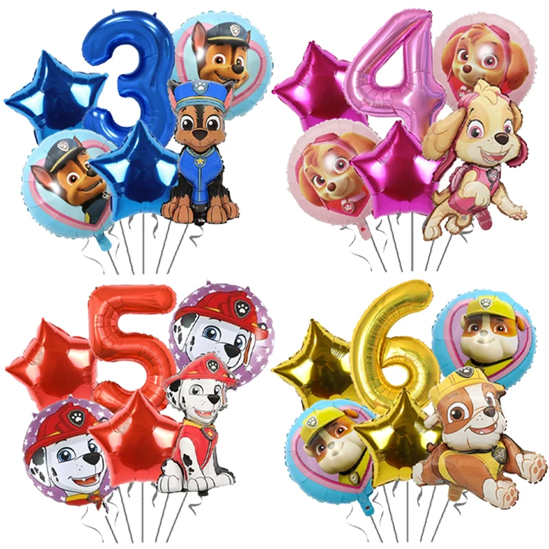 

6pcs Paw Patrol Party Balloons Kids Birthday Party Decorations Boys Girls Cartoon Party Decor Supplies Baby Shower Decorations