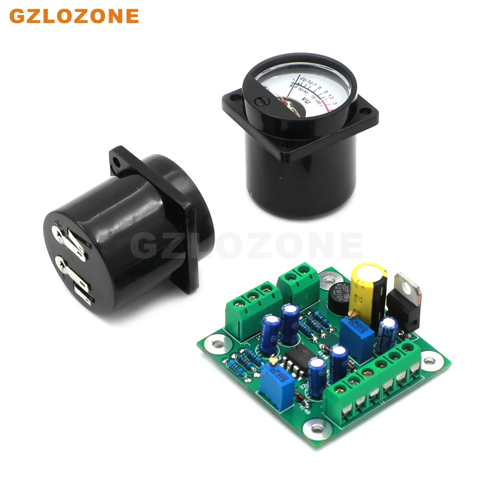 ZEROZONE VU Level Audio Meter Driver Kit Driver Board + 2PCS Warm LED Meter Head Adjustable Sensitivity