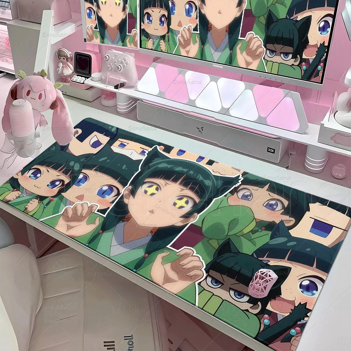 HD Cute Anime Maomao A-Apothecary D-Diaries Mousepad PC Gamers Rubber Non-Slip Locking-Edge Keyboard Tablemat Office Accessories