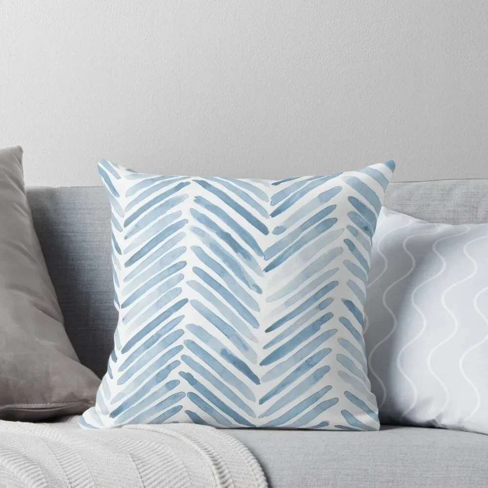 

Baby blue watercolor herringbone Throw Pillow Christmas Covers For Cushions Covers For Sofas Plaid Sofa pillow