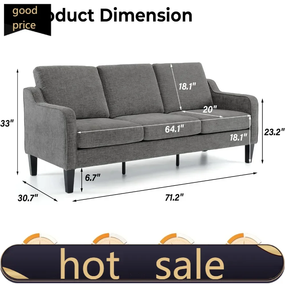 

Горячая распродажа: комплект мебели в стиле середины века, серый диван из шенилла, 71-дюймовый диван-софа и небольшой диванчик для гостиной.