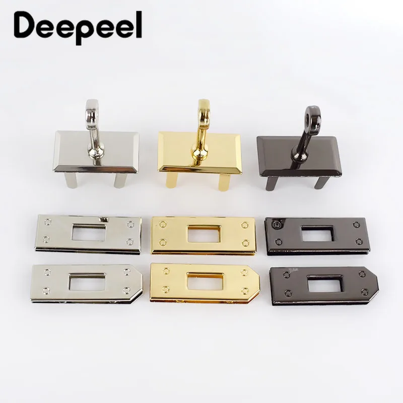 

1/2Sets Deepeel Metal Bag Locks Buckles Connection Clasp Lock DIY Luggage Handbag Leather Craft Latch Hardware Accessories