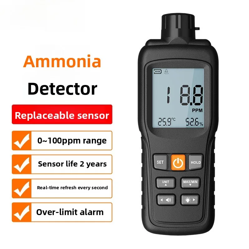 GS-NH3 Ammonia Gas Detector Portable NH3 Gas Concentration Alarm Instrument Aquaculture Environment Analyzer
