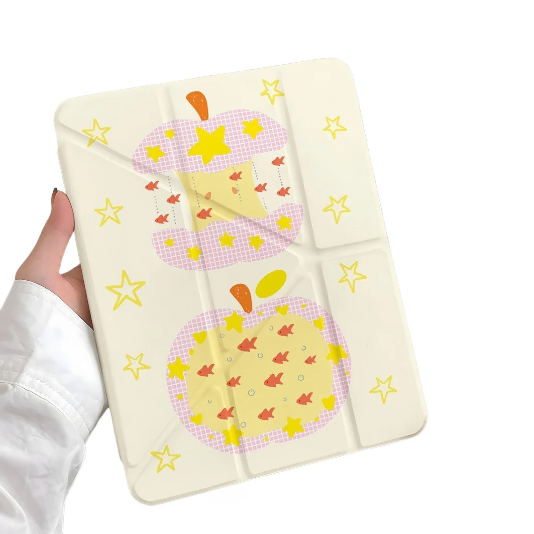 

Чехол для планшета Fish Apple Pen Slot для Mini7 6, iPad Pro 2024 2022 2021 2020 2019 2018 2017 11 10 9 8 7 6 5 Air7 6 5 4 3 2 1 Cover