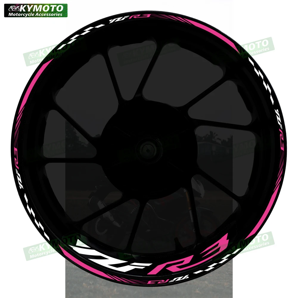 

For YZF R3 R 3 motorcycle accessories 17 inch front and rear wheel decals fairing hub reflective rim stripe sticker decoration