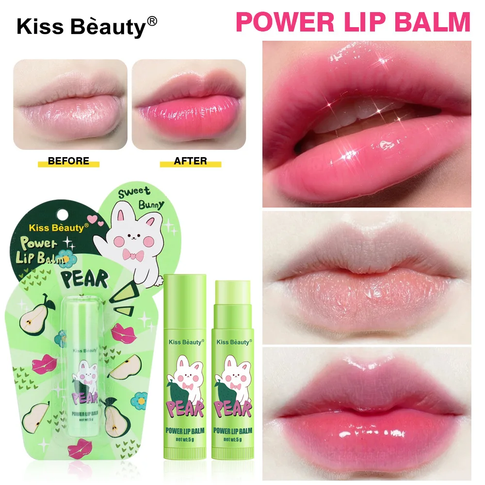 أحمر شفاه كرتوني متغير اللون يدوم طويلاً، مرطب، بلسم شفاه يعمل بدرجة الحرارة، العناية بالشفاه المغذية المقاومة للبهتان