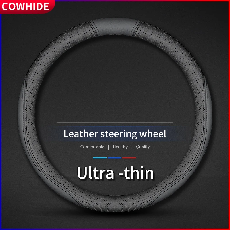 For Hyundai Ioniq 5 2016 2017 2018 2019 2020 2021 2022 Car Steering Wheel Cover D Shape Carbon Fiber+leather Auto Accessories