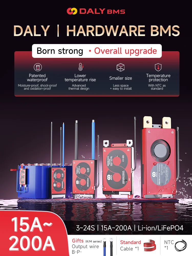 Daly BMS 4s Balance 18650 akumulator Li-ion Lifepo4 3s 8s 13s 14s 16s 24S 12V 24v 36v 48v 60V 72V 100A 120A 150A 200A 250A 300A 500 — zdjęcie produktu 6