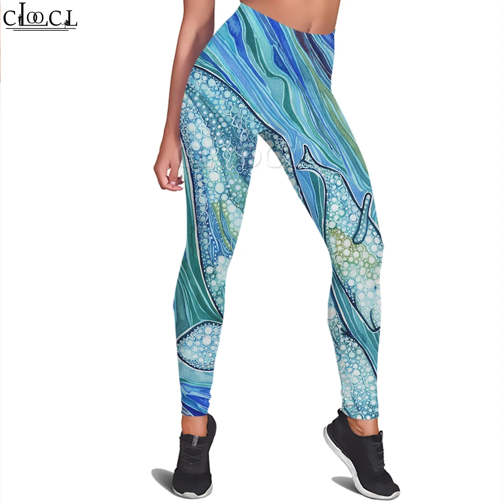 

CLOOCL New Fashion Legging Art Fish Painting Pattern 3D Printed Workout Trousers High Waist Stretch Fitness Leggings Pants Women