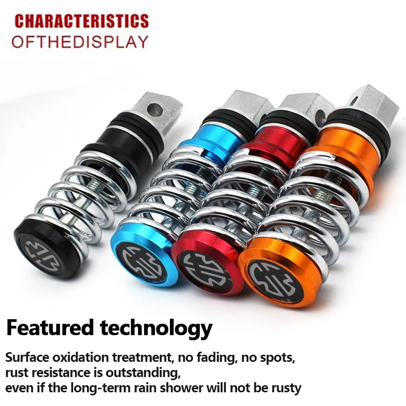 1 زوج دراجة نارية مسند القدمين الربيع سبائك الألومنيوم 111x35 مللي متر أوتاد القدم الدواسات ل إيما يادي سكوتر كهربائي #3