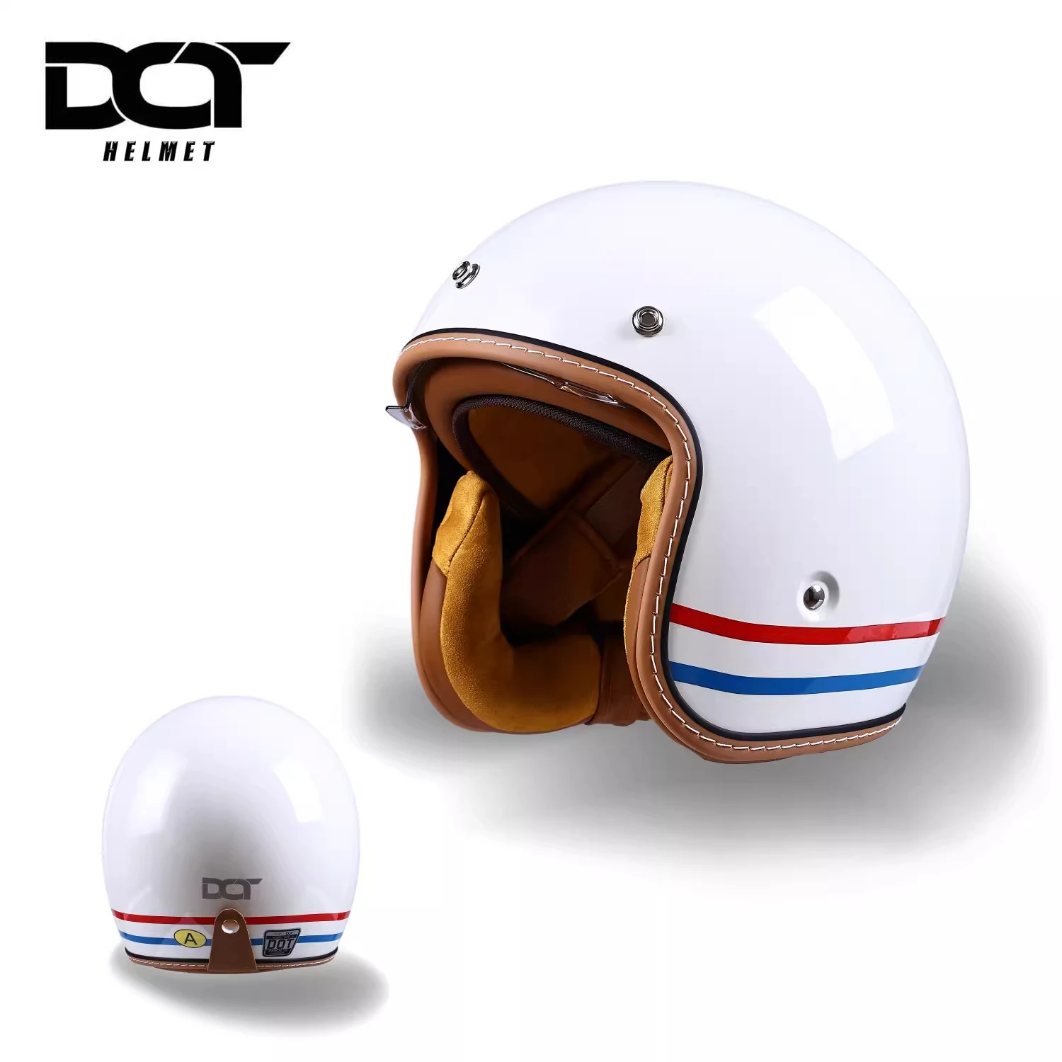 

China 3C certification retro motorcycle helmet lightweight ventilation 3/4 cruise helmet unisex riding helmet.