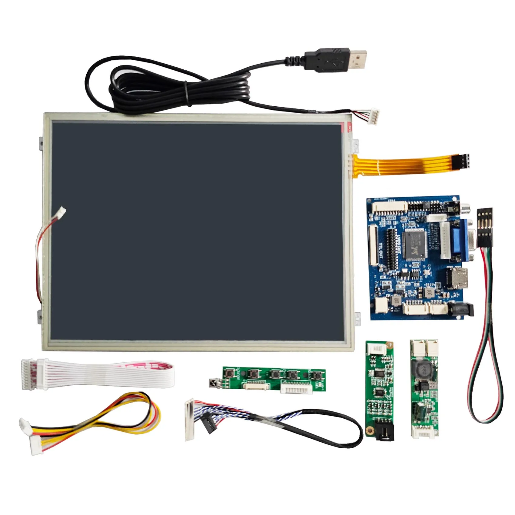 Imagem -03 - Tela Táctil do Lcd e Placa de hd mi Vga Avoirdupois Lvds 104 Claa104xa02cw 1024x768 30 Pinos