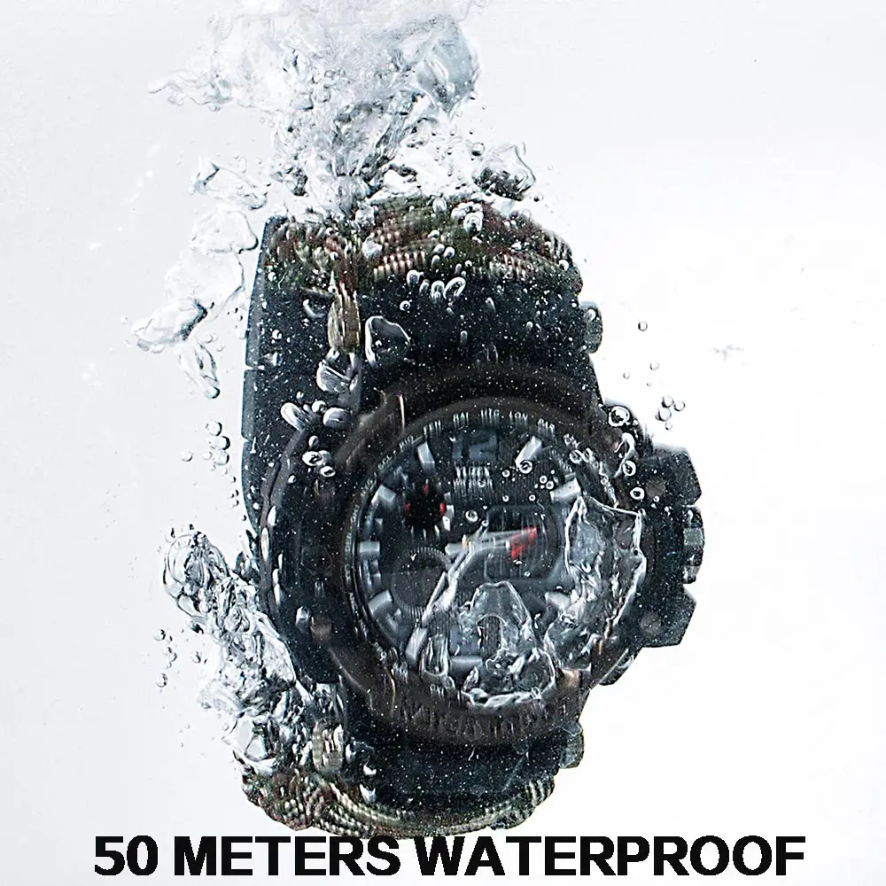 Men Military Sports Digital Watches Compass Outdoor Survival Multi-function Waterproof Watch Masculino Cinta Metrica Electronica