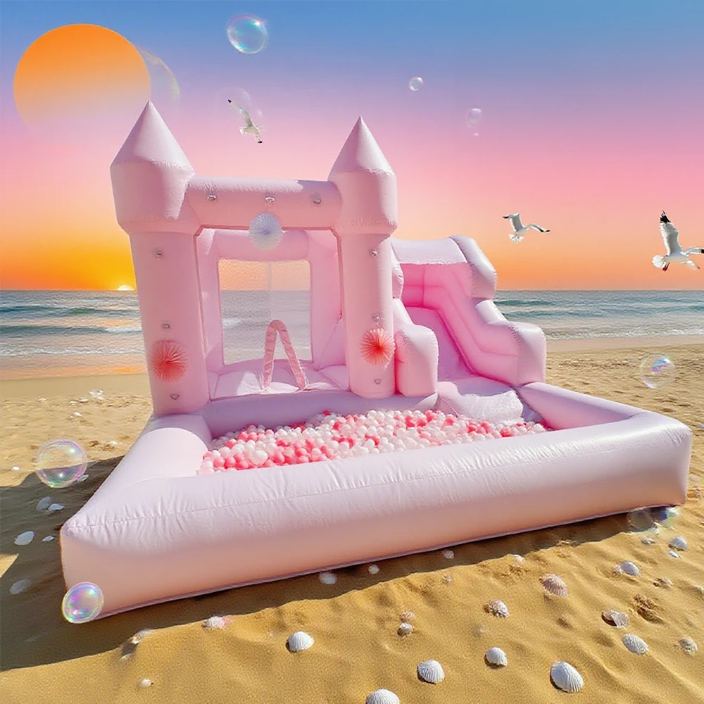 Castillo de salto inflable popular con tobogán, uso interior y exterior + soplador