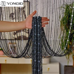 YOMDID Crystal Beaded String Curtain 1X2 M Tassel Screen Door Curtain for Salon Wedding Party Decoration Living Room Divider