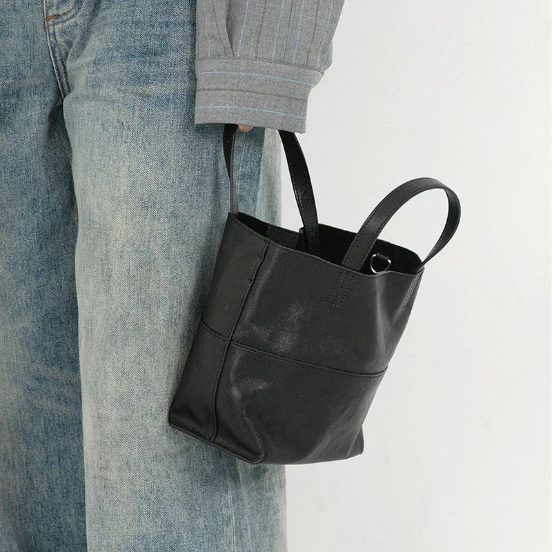 

Bucket Bag Women 2025 Crossbody Top Layer Vegetable-tanned Cowhide Single-shoulder Designer Luxury Bag
