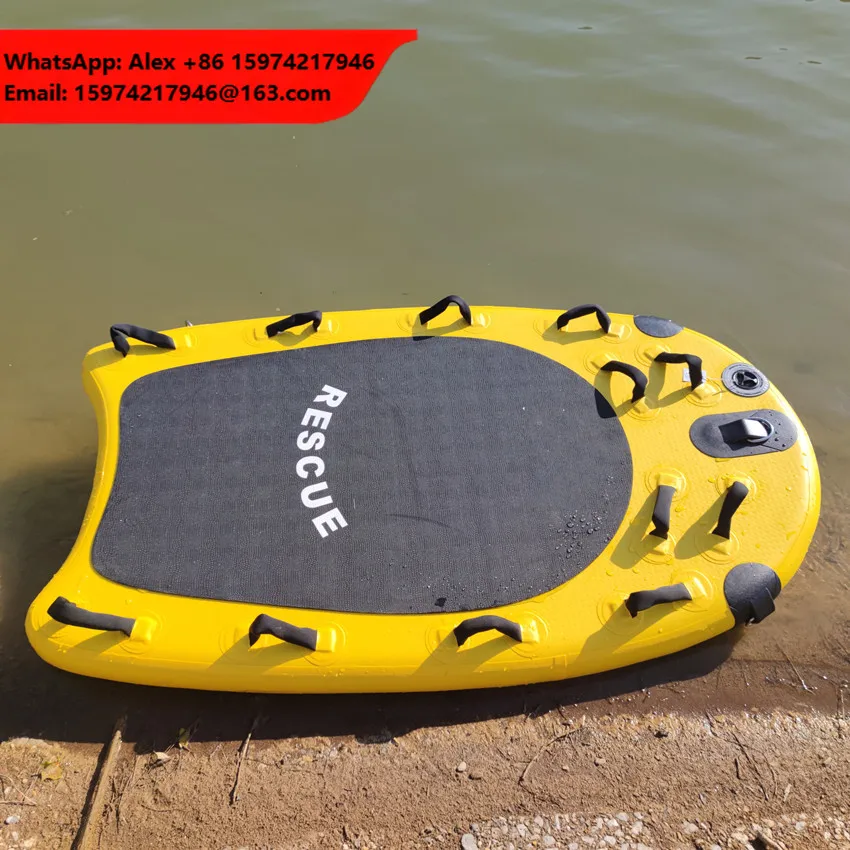 2024 New Inflatable Floating Mat Rescue Board Inflatable Jet Ski Rescue Sled Inflatable Surfing Board