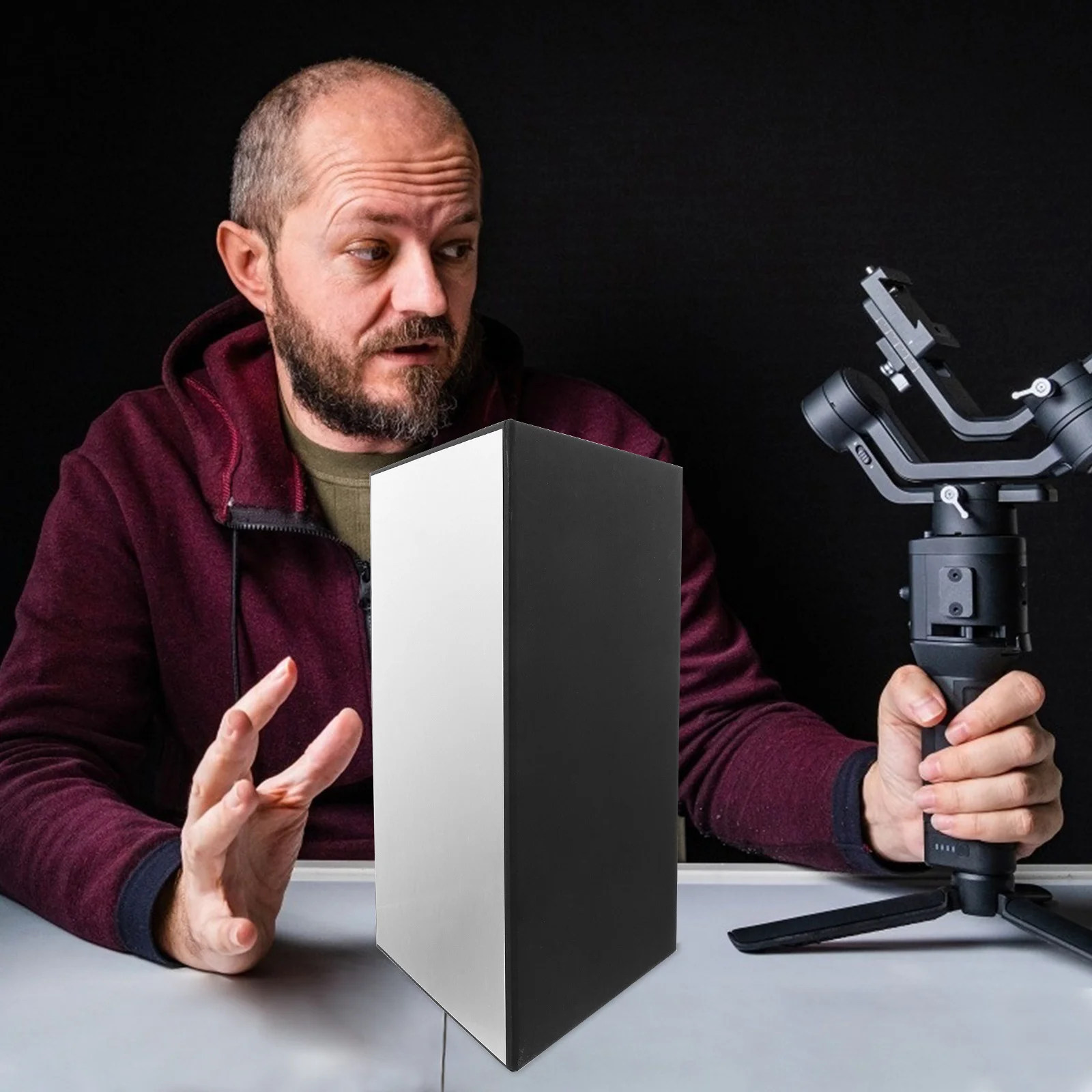 A3 عاكس التصوير الفوتوغرافي القابل للطي 3 في 1 أبيض فضي أسود عاكس الضوء للحياة الساكنة مجوهرات صورة الغذاء