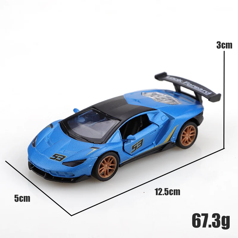 سيارة سباق SVJ من سبيكة 1.36 مع أكياس، سيارة لعبة سحب للخلف، لعبة أطفال رائعة، لعبة سحب للخلف من سبيكة السباق