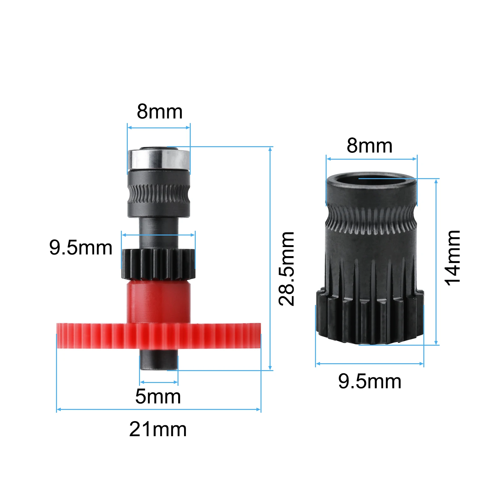 Getriebesatz für DDB Voron Cw1 Cw2 Extruder, integrierte Welle, Direktantriebsrad, vernickelter gehärteter Stahl – Detail 2