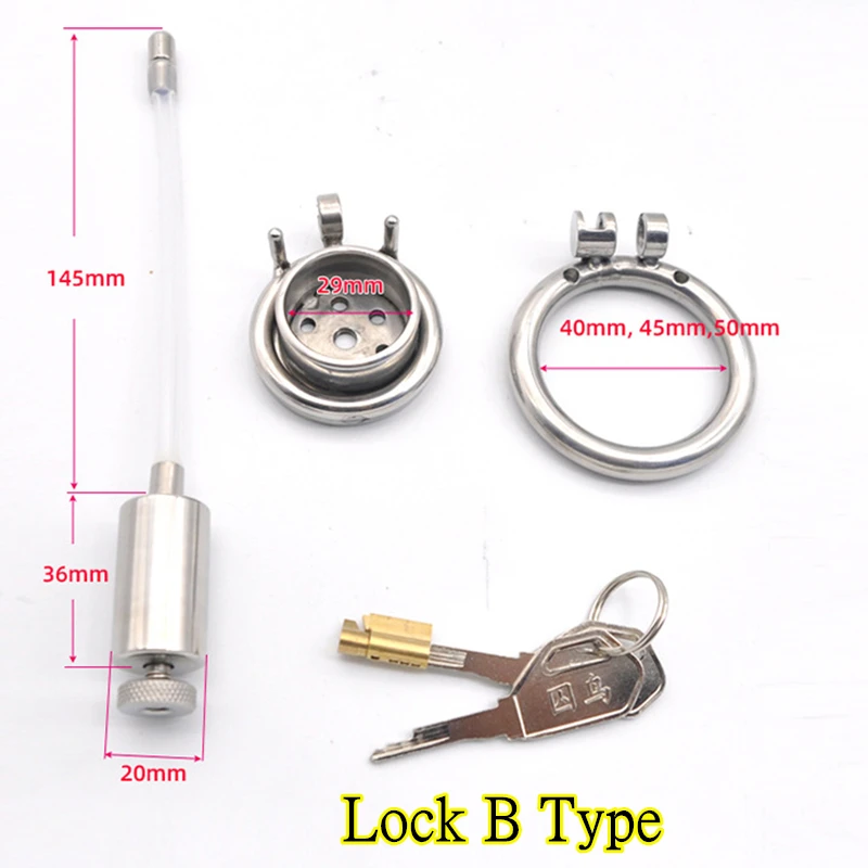 Super Small Male Chastity Device,Removable inner Tube Cock Cage,Metal Penis Cage With Catheter,Chastity Lock,Sex Toys For Man