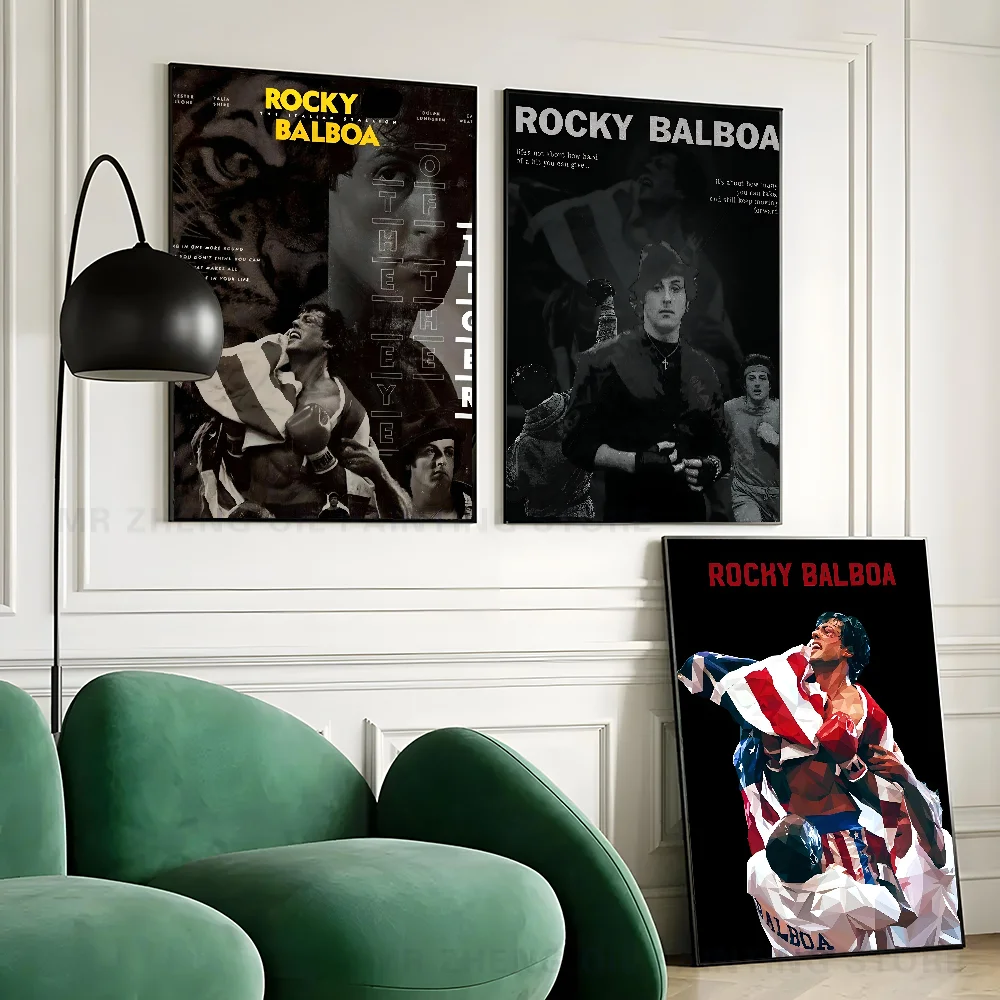 R-Rocky Balboa Boxing Fitness Poster Paper Print Home Living Room Bedroom Entrance Bar Restaurant Cafe Art Painting Decoration