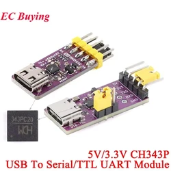 5Pcs/1pc CH343P USB To Serial Port Module 6Mbps 5V 3.3V TTL UART Debugging Burning Downloading Type-C Mini Switch Instead CH340