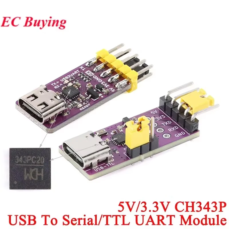 5 szt./1 szt. Moduł USB do portu szeregowego CH343P 6Mbps 5V 3.3V TTL UART Debugowanie Nagrywanie Pobieranie Typ-C Mini Switch Zamiast CH340