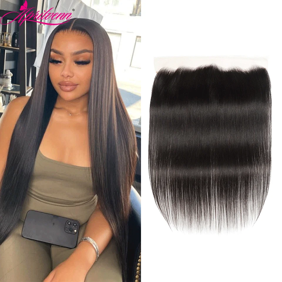 

Straight Human Hair 13x4 Lace Frontal Free Part Swiss Lace Natural Hairline For Women No Tangle No Shedding 150% Density