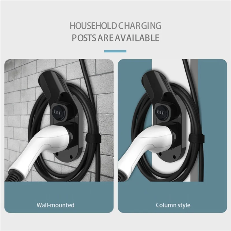 Reliable-For Type 2 Connector EU Plug Forelectric Car Charging Head Socket Wall Mount Bracket EV Charger Cable Holder
