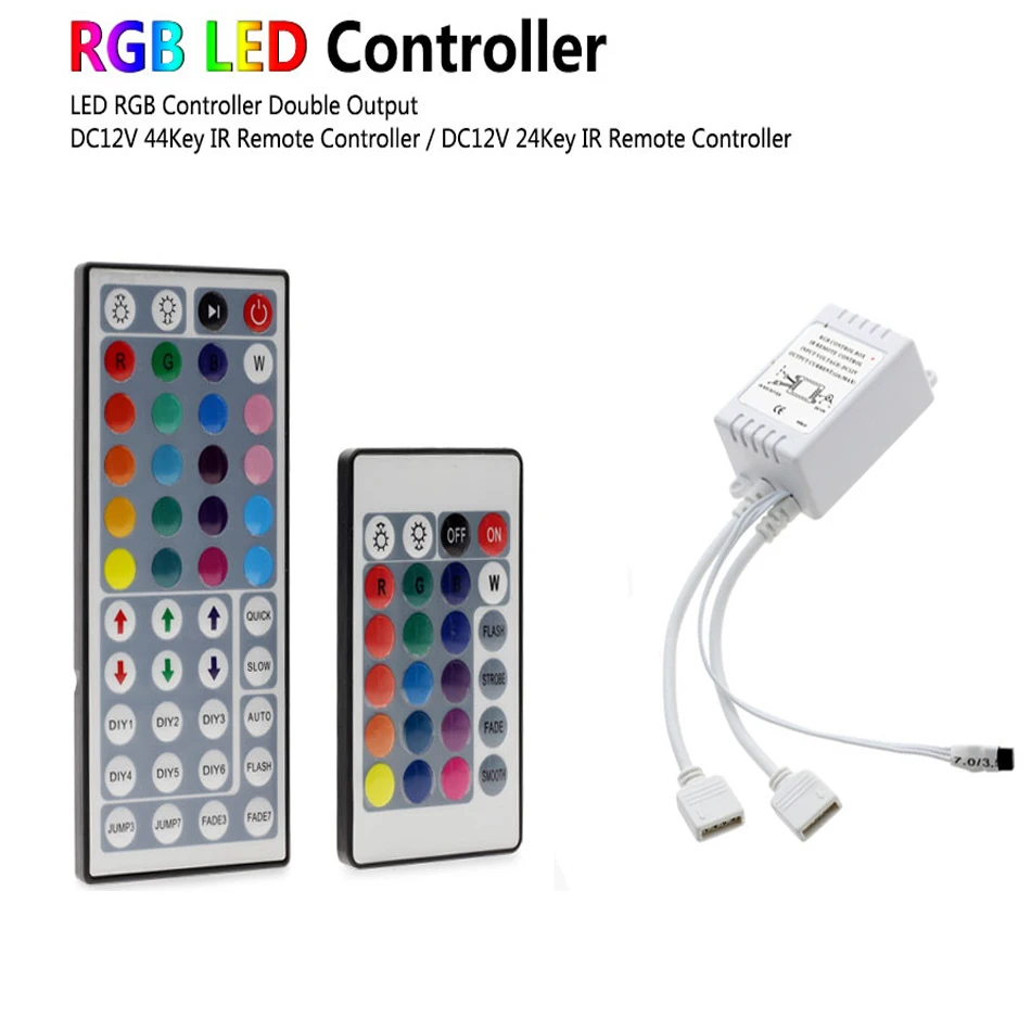 DC5V 12V 24v 5050 2835 RGB LED Strip Light Mini 24key 44 Key IR Remote Wireless Controller