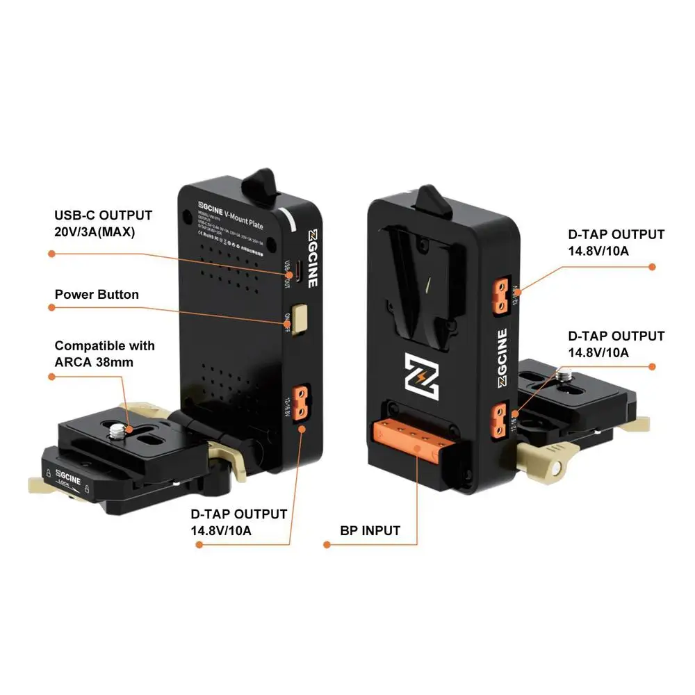 ZGCINE VM-VP4 Arca-Swiss L자형 Sony Canon Nikon Panasonic DSLR/DVR 카메라용 퀵 릴리스 V 마운트 플레이트 V …