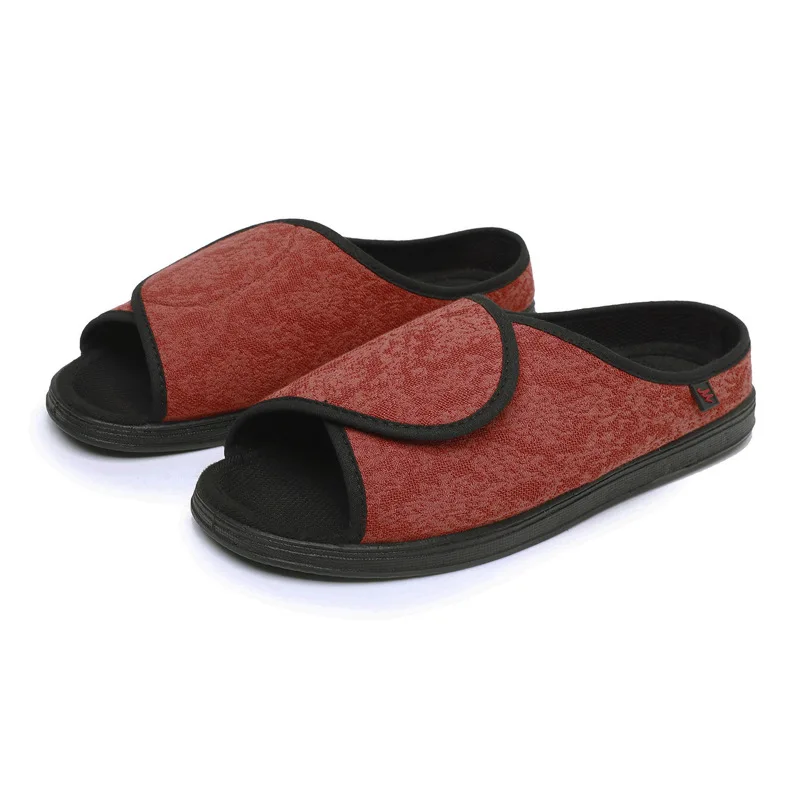 

Fashion Women Diabetic Slippers Adjustable Closure Memory Foam House Shoes Open Toe Extra Wide Width Adjustable Healthcare Shoes