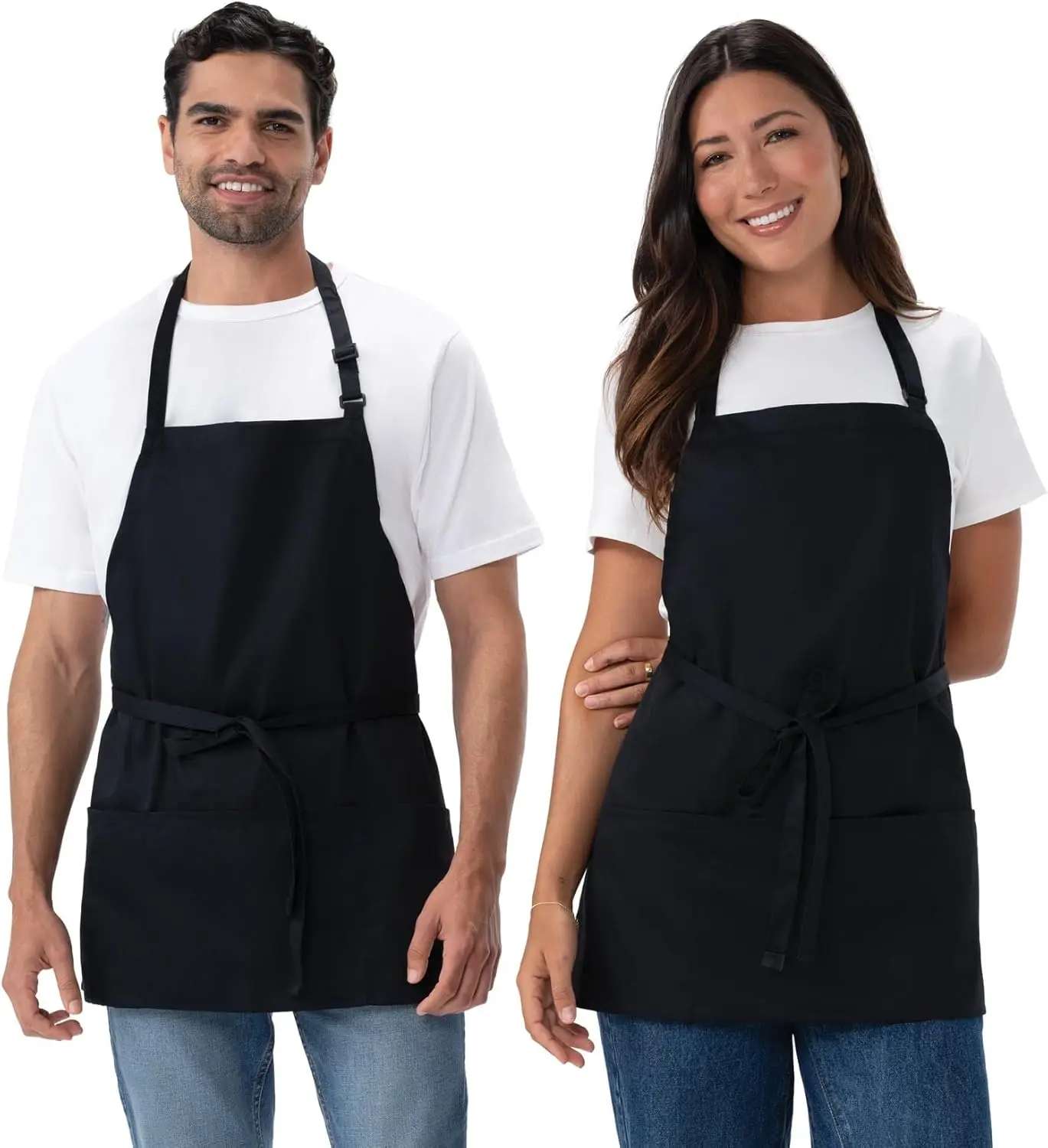 

Three Pocket Apron for Unisex, Adjustable Waist Chef Apron with Durable Fabric