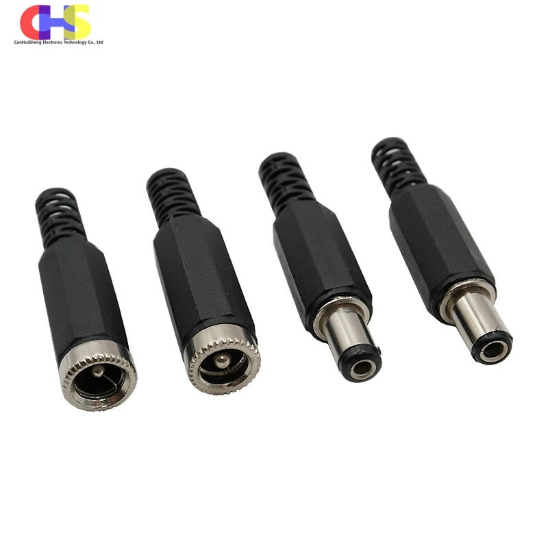 ​​10pcs DC005 DC Power Connector 5.5x2.1mm/2.5mm Male Female Welding Socket Adapter (Plug & Jack Pair)​​