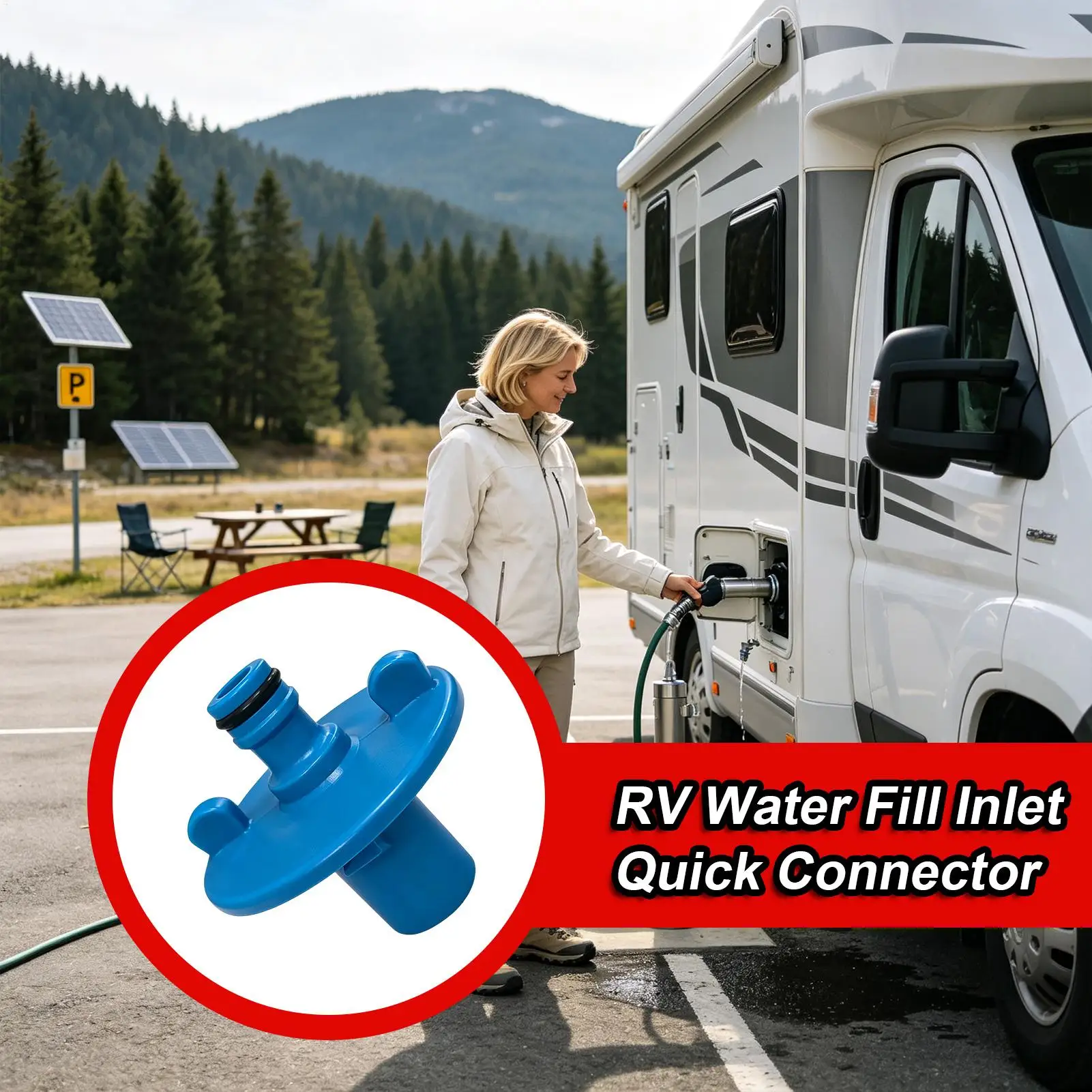 RV Water Fill Inlet Leak-Proof Quick Assembly Plumbing Port RV Water Connection Fittings For Camping City Hookup Outdoor Trailer