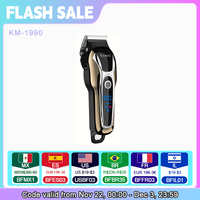 Kemei Professional Hair Clipper Rechargeable Trimmer Men Electric Cutter Hair Cutting Machine LCD Cordless Beard Trimmer KM-1990