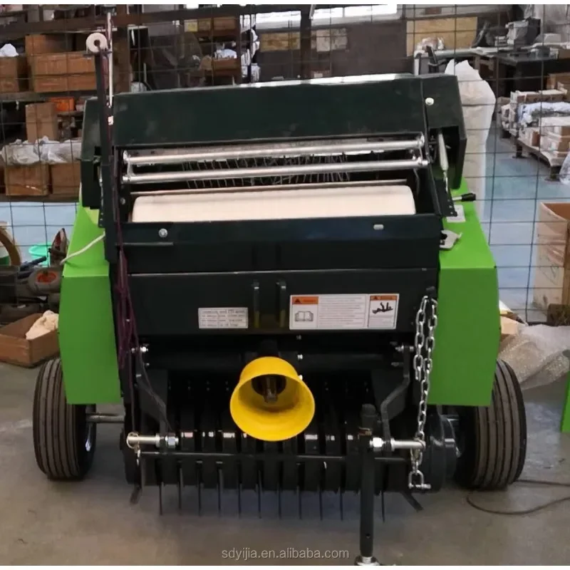 【Más vendido】Mini máquina empacadora de paja de heno redonda Pto montada en Tractor, empacadora redonda, uso de red de envoltura de paleta, empacadora de heno redonda