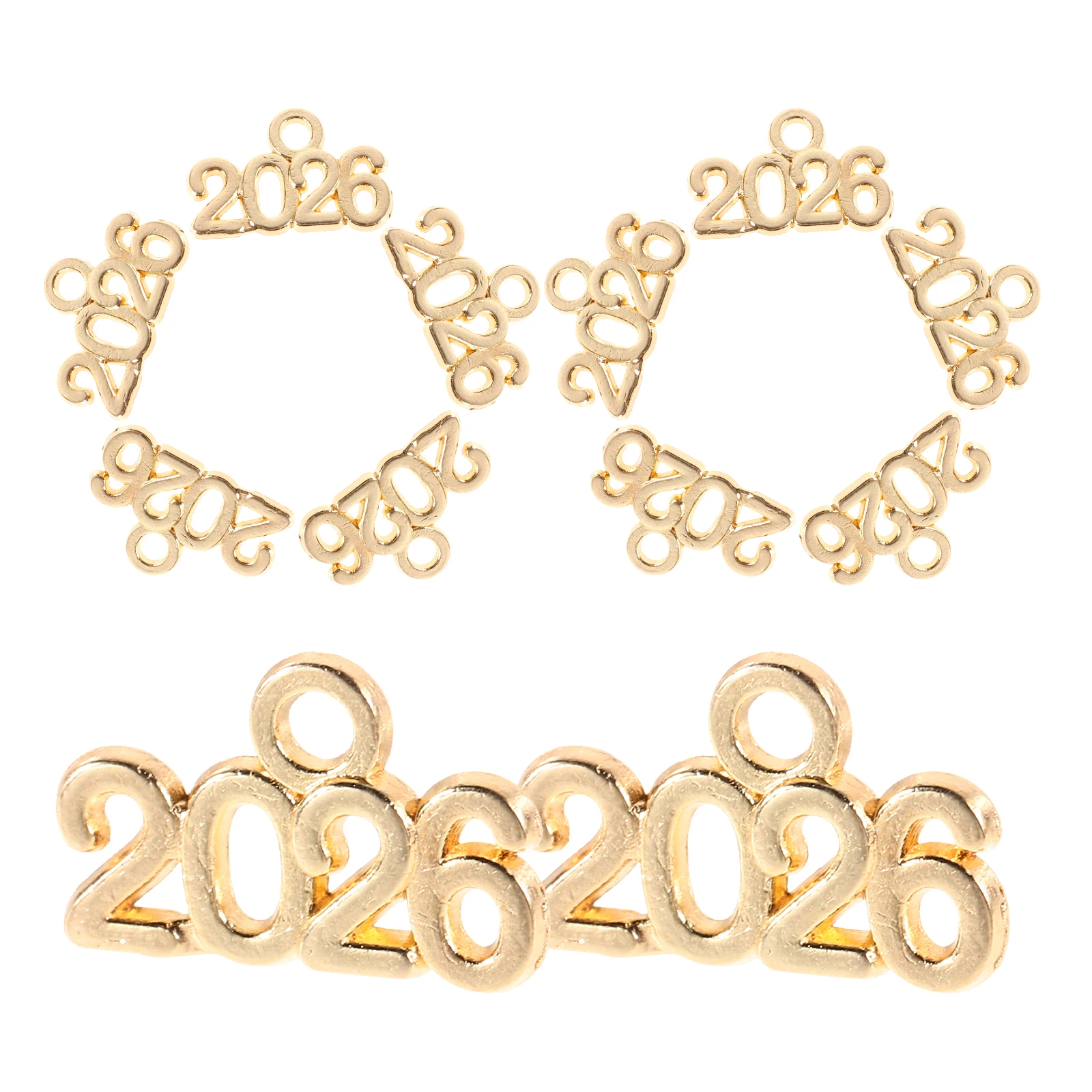 

100Pcs Year Number Charms Alloy Craft Accessories for Jewelry Making Bracelets Keychains Pendants