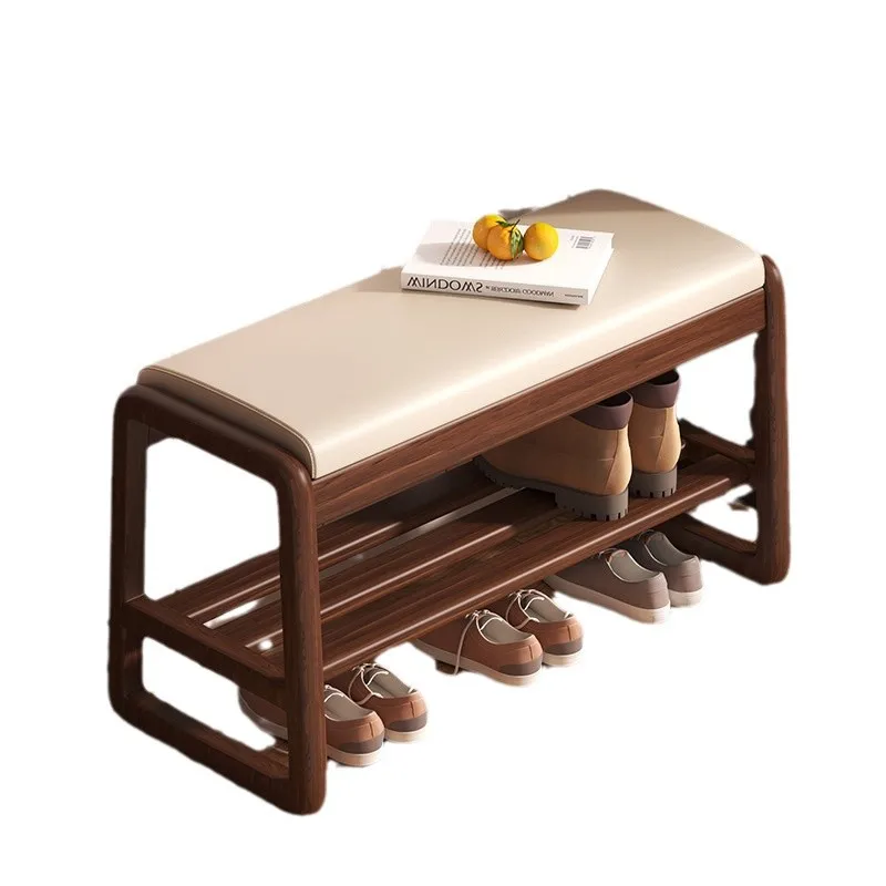 

Enter home to change the shoe stool, the door to the home can sit and store solid wood shoe rack