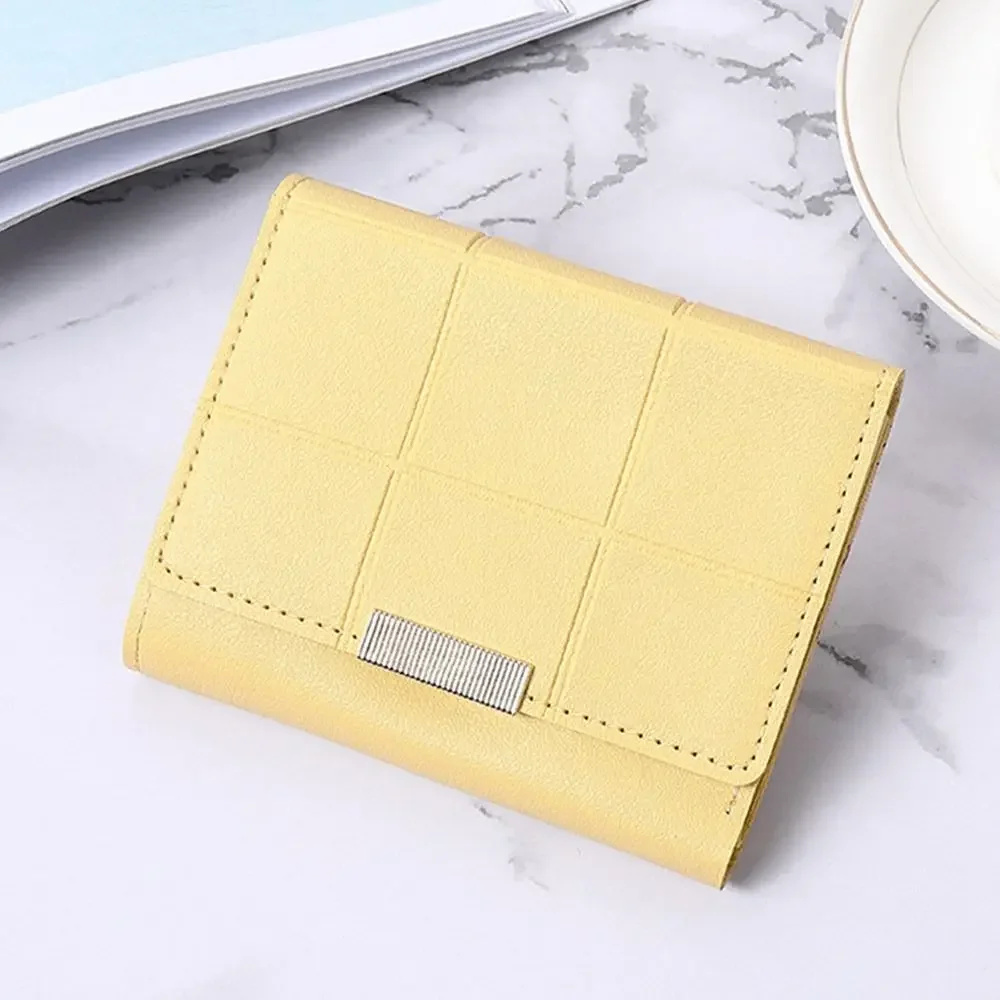 Women's PU Leather Three-fold Wallet Short Purse Lady Card Holder Portable Female Fashion Candy Color Coins Purses