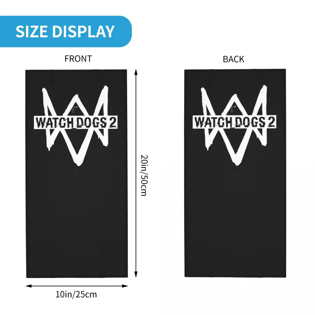 Watch Dogs 2 Logo New New Ps4 Xboxblack Neck Gaiter Bandana Scarf Face Mask Unisex Men Women Cover Bandana