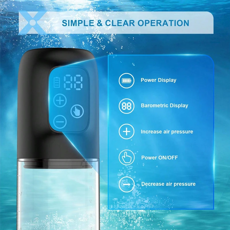 مضخة القضيب LCD ذكر الاستمناء لعبة الجنس للرجال PElectric فراغ القضيب توسيع تمديد مضخة القضيب توسيع جهاز ضغط الهواء #6