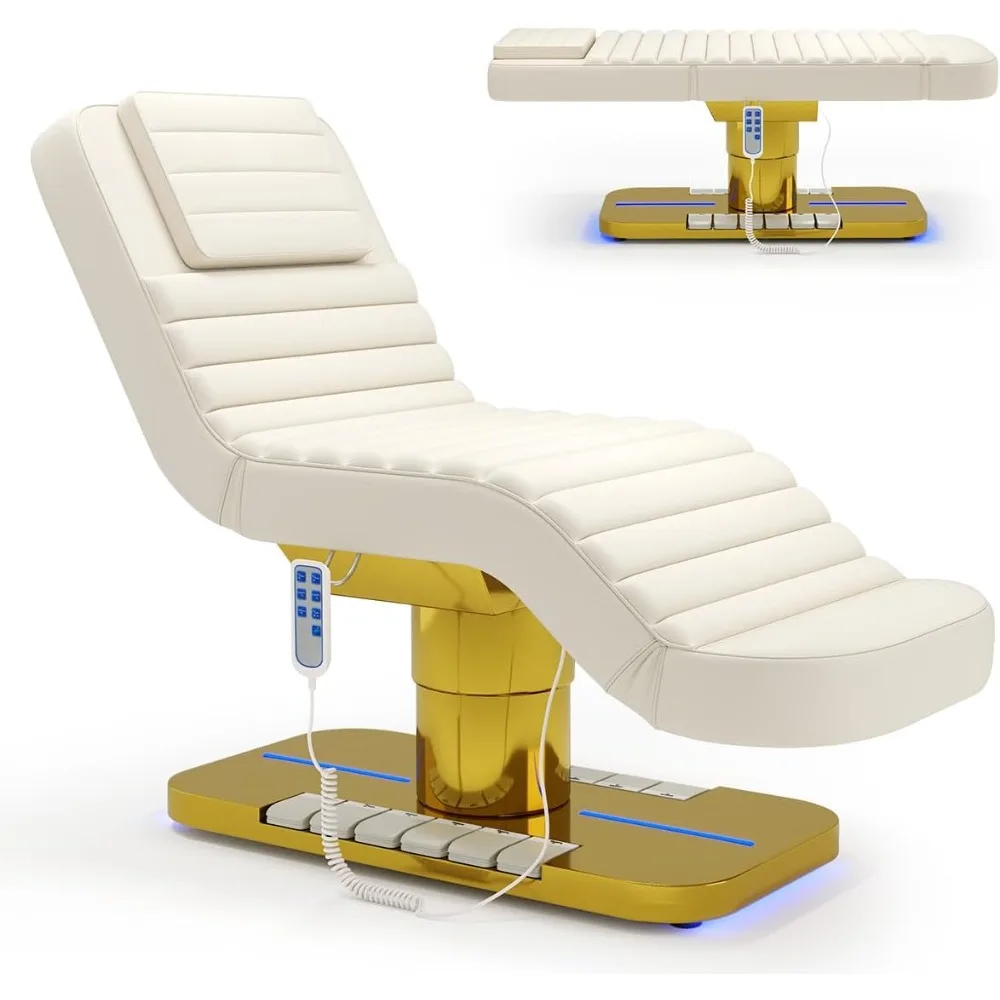 Fully Electric Facial Massage Bed Whole Piece with 3 Motors for Esthetician, Electric Tattoo Chair for Client, Facial Bed for Es