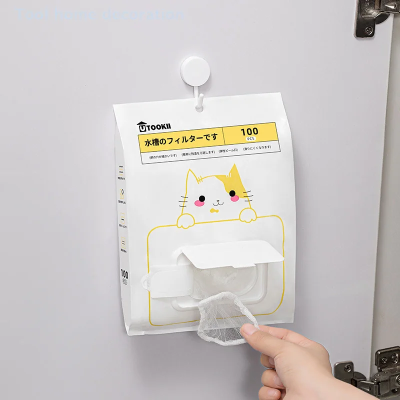 100 قطعة بالوعة المطبخ القابل للتصرف FilterMesh المجاري القمامة تصفية وجبة بقايا بركة شبكة حقيبة الصرف شاشة بالوعة شبكة نفايات