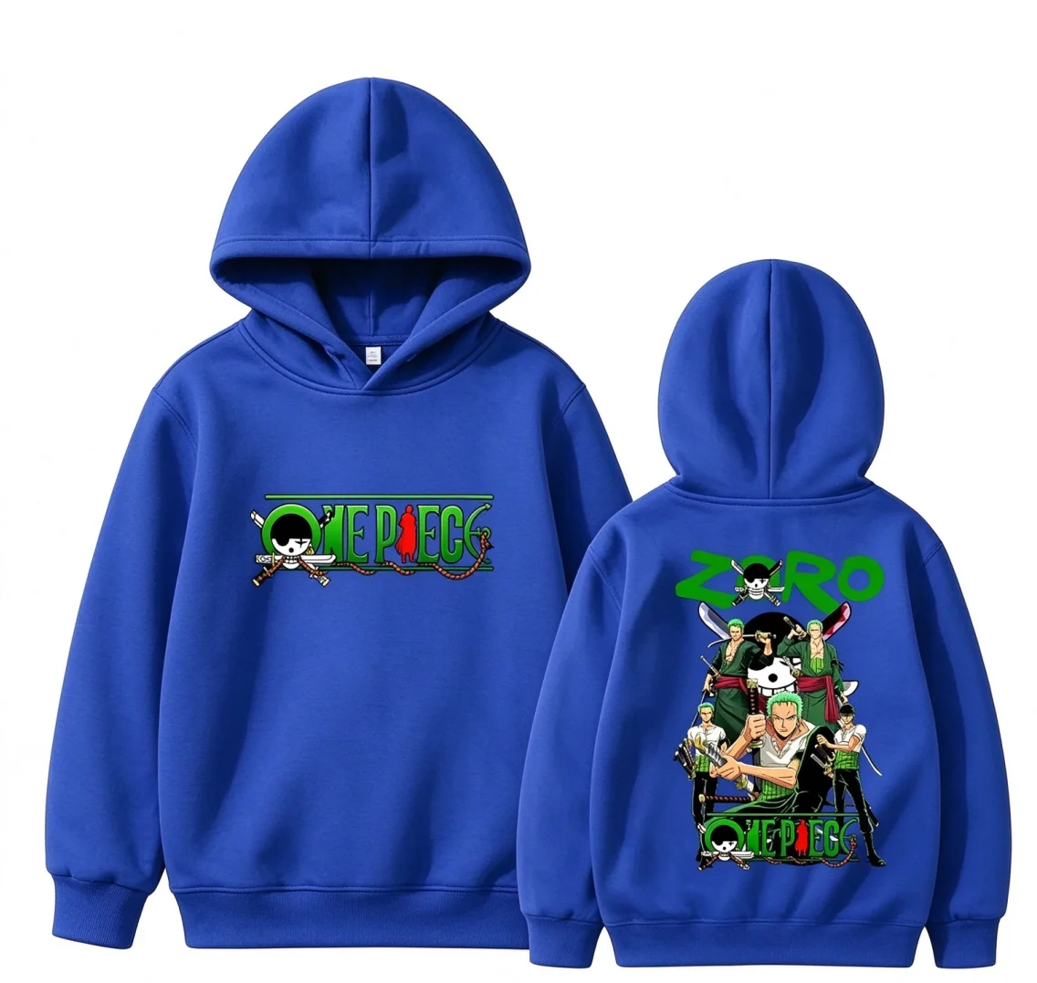 One Piece Zoro Anime Print Hoodie Kinder Jungen Mädchen Unisex Langarm Freizeit Pullover Kapuzenpullover Kinder Alltags-Oberteil – Detail 5