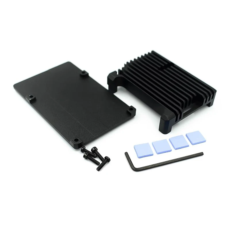 Obudowa aluminiowa Raspberry Pi 4/3 z podwójnym wentylatorem chłodzącym Metalowa obudowa Czarna obudowa do RPI Raspberry Pi 4B/3B/3B+ — zdjęcie produktu 5