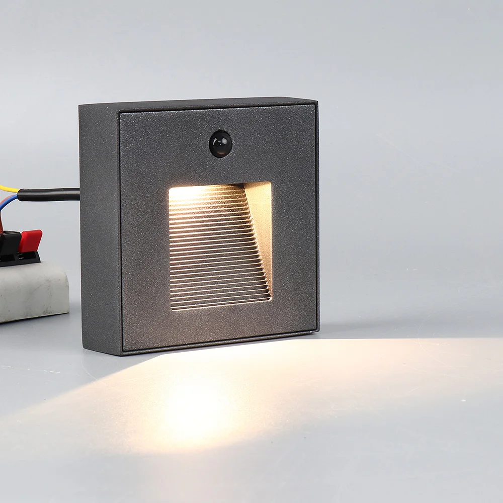 廊下壁コーナー埋め込み式ステップフットライト人感センサーled階段ライト屋外