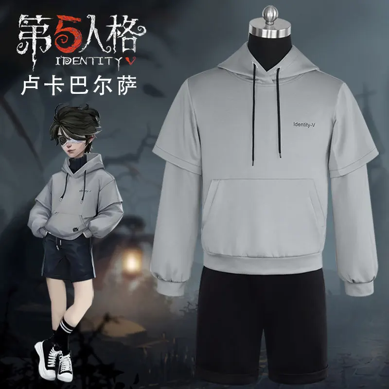 

Game Identity V Prisoner Cosplay Costume Luca Balsa Hoodie Daily Shorts Uniform Men Halloween Carnival Party Cos Suit